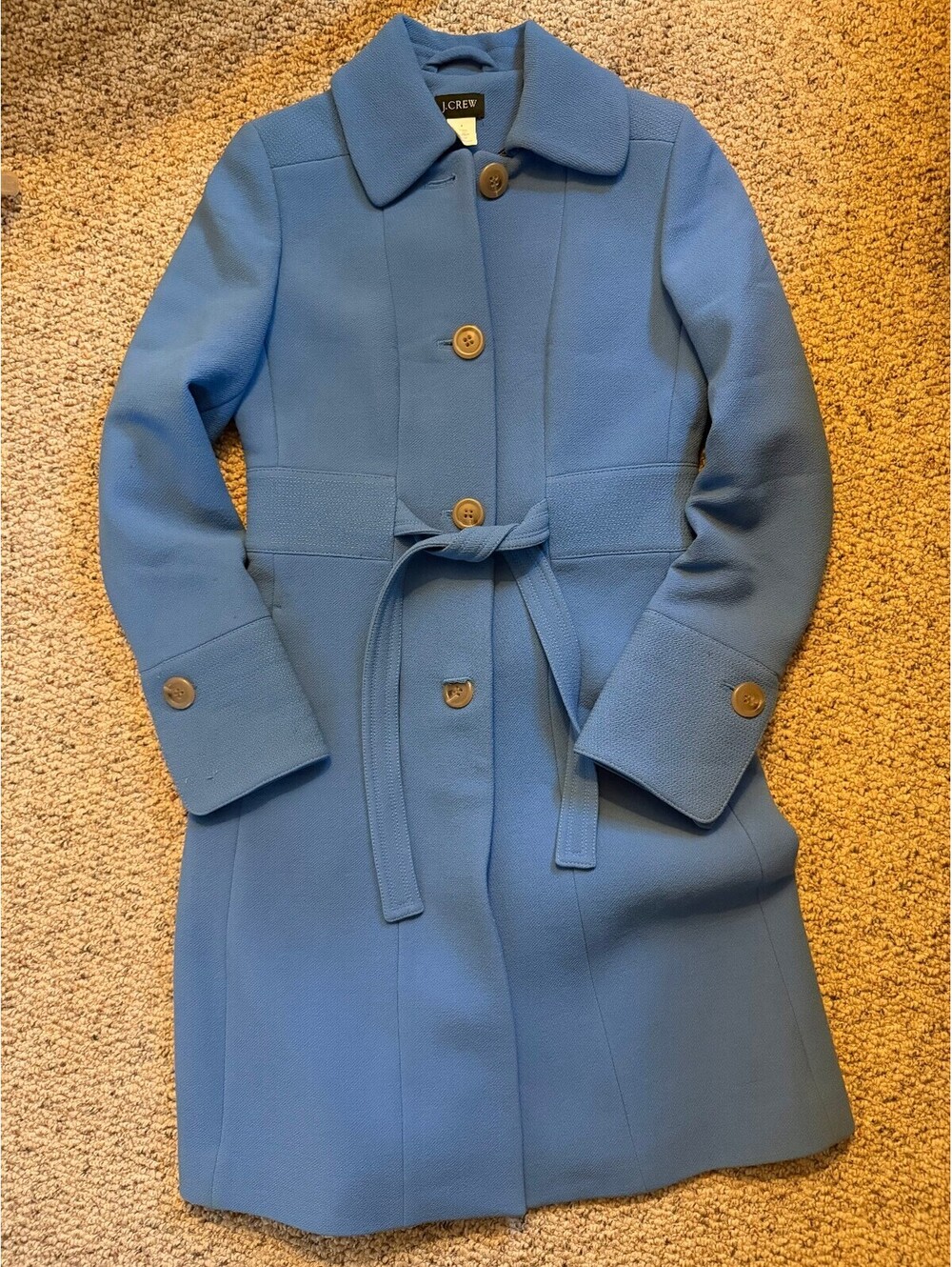 J.Crew wool medium blue long coat